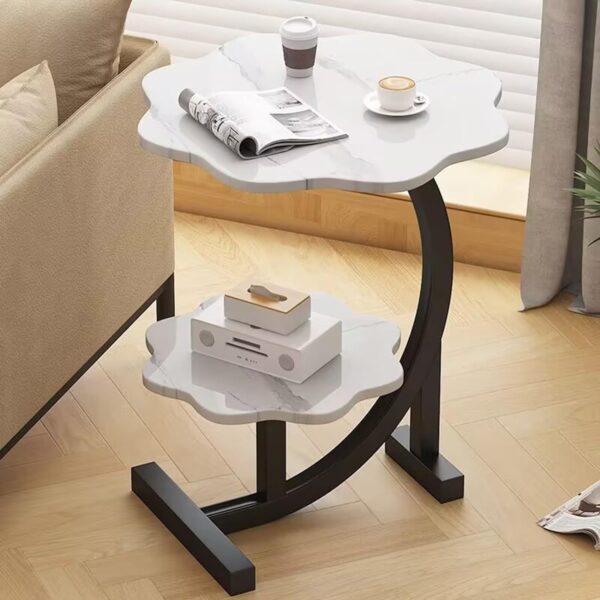 Wooden Concrete Coffee Table Nordic Modern Vintage Flower Shape Coffee NEW Table Brown Coffee Tables for Home - Image 3