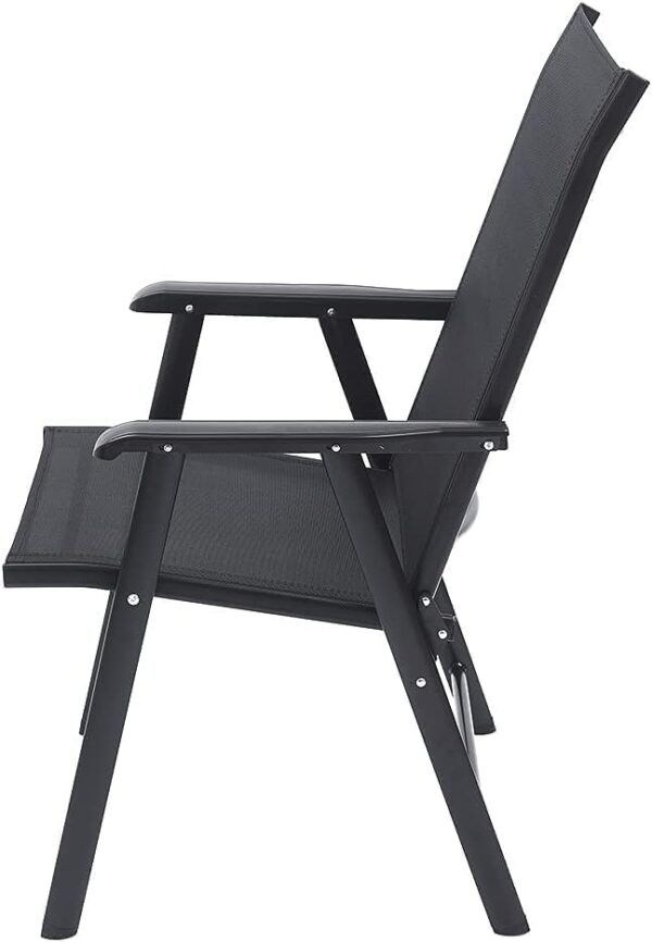 Patio Chairs, Stackable Patio Chairs with Armrests and Breathable Seat Fabric, Outdoor Dining Chair for Patio, Pool Side, Backyard | steel frame with powder coating (Classic, Gray) - Image 17