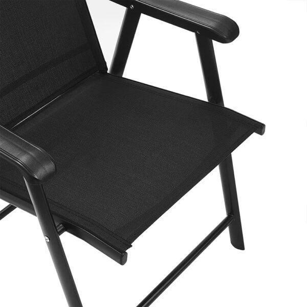 Patio Chairs, Stackable Patio Chairs with Armrests and Breathable Seat Fabric, Outdoor Dining Chair for Patio, Pool Side, Backyard | steel frame with powder coating (Classic, Gray) - Image 56
