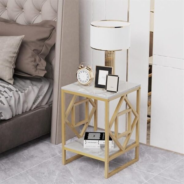 Engineered Wood 2 Tier Coffee Table for Living Room Tea Table Centre Table Nesting Table End Table Bedside Table Side Table for Living Room Bedroom Office - Image 6