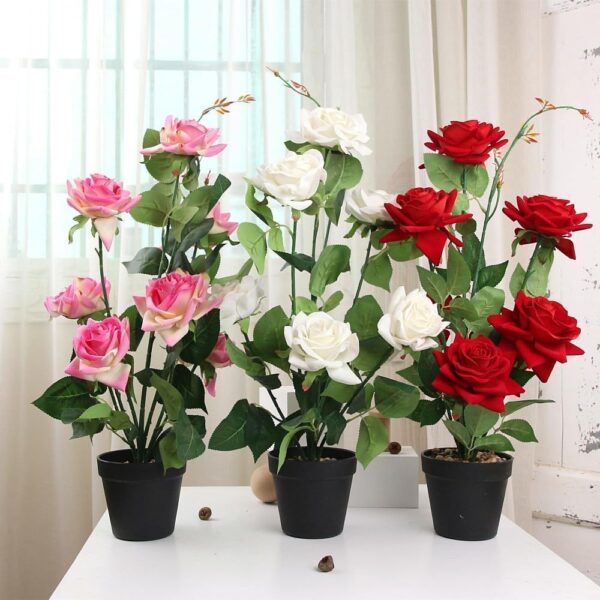 Emirates Living Artificial Tree Fake Plants Fake Trees Faux Plants Indoor Realistic Plants for Office Home Room Store with Plastic Pot & Moss Grass for Home Garden (PINK) - Image 2