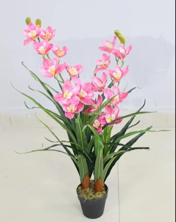 Emirates Living Artificial Tree Fake Plants Fake Trees Faux Plants Indoor Realistic Plants for Office Home Room Store (Orchid Flower (90 cm)) (YELLOW) - Image 2