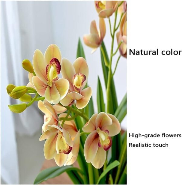 Emirates Living Artificial Tree Fake Plants Fake Trees Faux Plants Indoor Realistic Plants for Office Home Room Store (Orchid Flower (90 cm)) (YELLOW) - Image 5