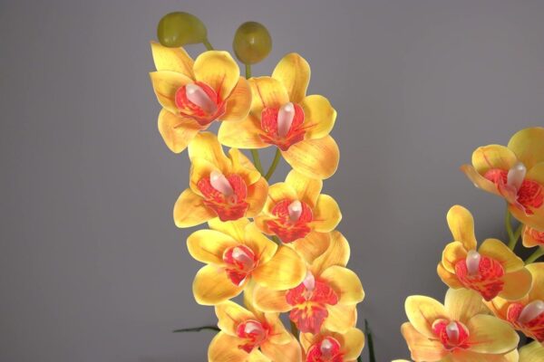 Emirates Living Artificial Tree Fake Plants Fake Trees Faux Plants Indoor Realistic Plants for Office Home Room Store (Orchid Flower (90 cm)) (YELLOW) - Image 6
