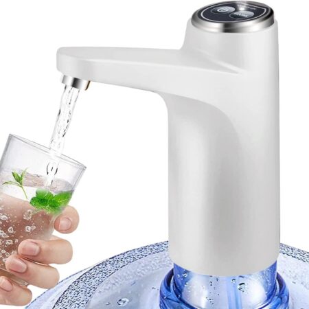 Emirates Living Water Dispenser for 5 Gallon Bottle, Mini Small Water Jug Dispenser, Automatic 5 Gal Cold Water Pump Stand for Office, Home, Kitchen, and Camping (WHITE)