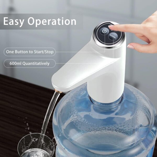 Emirates Living Water Dispenser for 5 Gallon Bottle, Mini Small Water Jug Dispenser, Automatic 5 Gal Cold Water Pump Stand for Office, Home, Kitchen, and Camping (WHITE) - Image 2