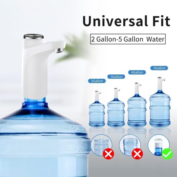 Emirates Living Water Dispenser for 5 Gallon Bottle, Mini Small Water Jug Dispenser, Automatic 5 Gal Cold Water Pump Stand for Office, Home, Kitchen, and Camping (WHITE) - Image 3