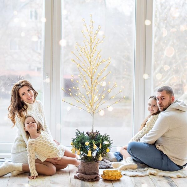 Emirates Living 5FT Birch Twig Tree With 120 Warm White LED Lights, Indoor Or Outdoor Use-White(EL-30778-7) - Image 4