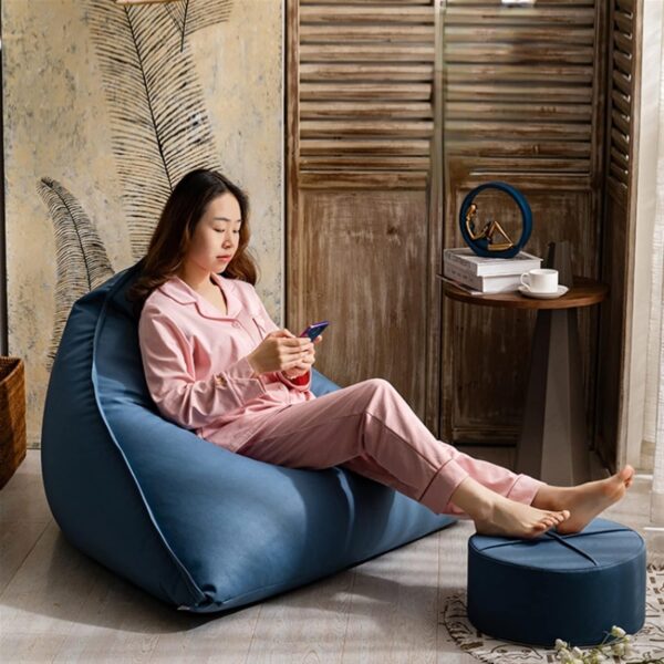 EMIRATES LIVING Couches for Living Room Lazy Sofa Balcony Lying Leather Single Chair Bedroom Living Room Study Leisure Soft and Comfortable Single Lounger Chair (BLUE) - Image 5