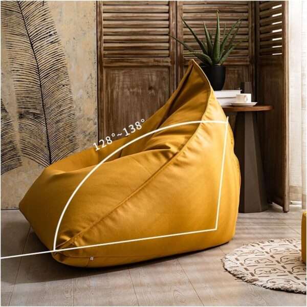 EMIRATES LIVING Couches for Living Room Lazy Sofa Balcony Lying Leather Single Chair Bedroom Living Room Study Leisure Soft and Comfortable Single Lounger Chair (YELLOW) - Image 3