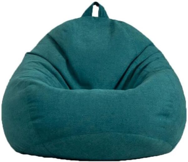 EMIRATES LIVING Round Bean Bag Chair, Cotton Linen Cover, Polystyrene Bead Filling, Relaxation (Blue, Kids - Small) (BLUE) - Image 11
