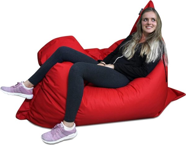 EMIRATES LIVING Multifunctional lounge Bean bag, Suitable for indoor and outdoor use, Water- and dirt repellent, 100% salutation Dyed acrylic (LIGHT GRAY) - Image 9