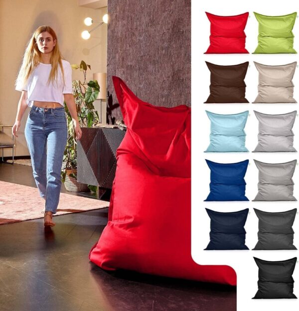 EMIRATES LIVING Multifunctional lounge Bean bag, Suitable for indoor and outdoor use, Water- and dirt repellent, 100% salutation Dyed acrylic (LIGHT GRAY) - Image 12