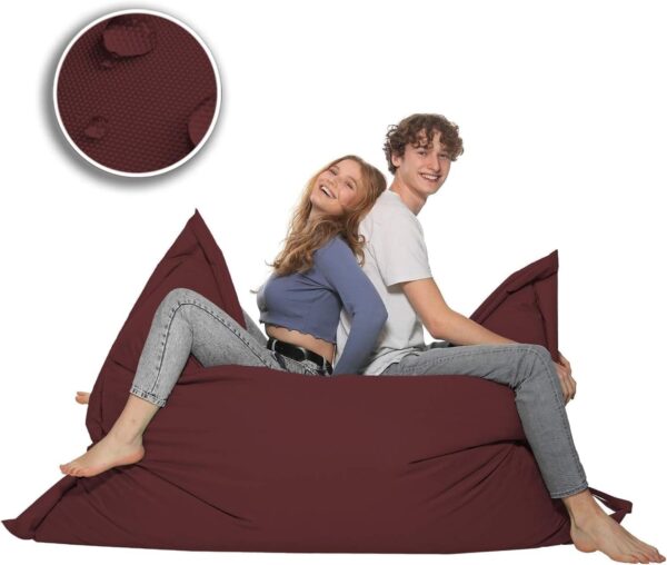 EMIRATES LIVING Multifunctional lounge Bean bag, Suitable for indoor and outdoor use, Water- and dirt repellent, 100% salutation Dyed acrylic (LIGHT GRAY) - Image 34