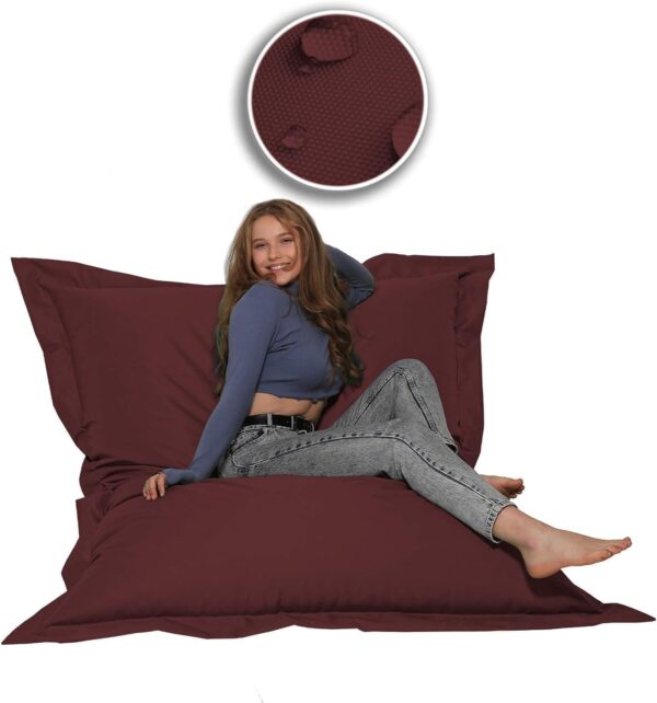 EMIRATES LIVING Multifunctional lounge Bean bag, Suitable for indoor and outdoor use, Water- and dirt repellent, 100% salutation Dyed acrylic (LIGHT GRAY) - Image 35