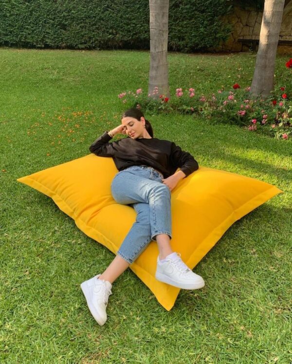 EMIRATES LIVING Multifunctional lounge Bean bag, Suitable for indoor and outdoor use, Water- and dirt repellent, 100% salutation Dyed acrylic (GREEN) - Image 24