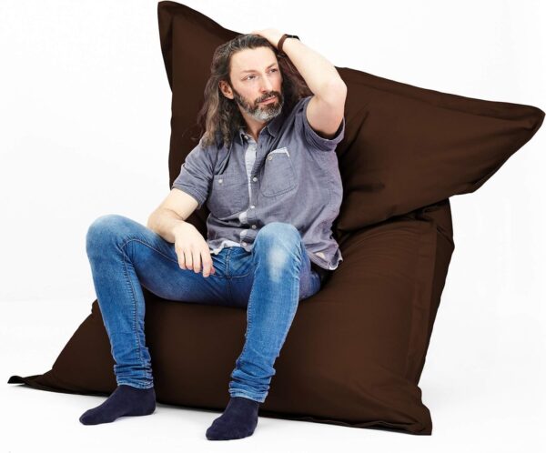 EMIRATES LIVING Multifunctional lounge Bean bag, Suitable for indoor and outdoor use, Water- and dirt repellent, 100% salutation Dyed acrylic (BROWN) - Image 2