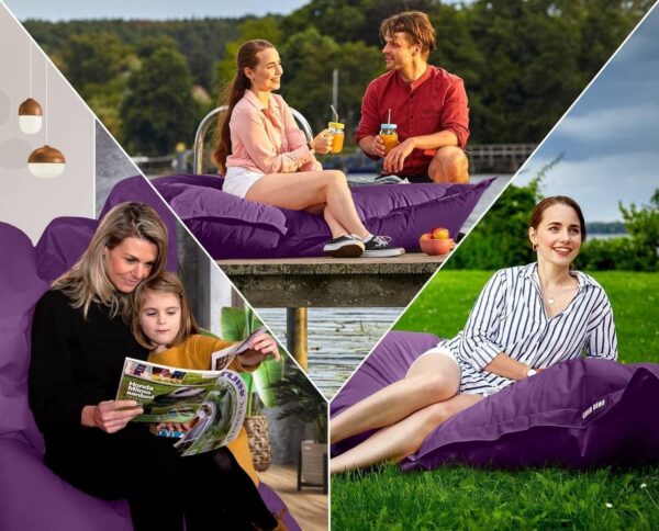 EMIRATES LIVING Multifunctional lounge Bean bag, Suitable for indoor and outdoor use, Water- and dirt repellent, 100% salutation Dyed acrylic (BROWN) - Image 16
