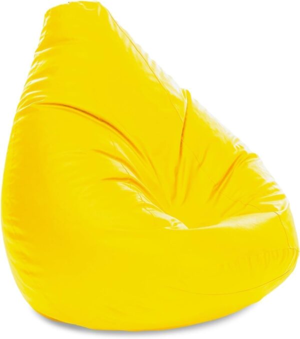 EMIRATES LIVING Bean Bag Chair | Classic Round Linen Cloth Bean Bag with Polystyrene Beads Filling (X-LARGE) (YELLOW) - Image 2