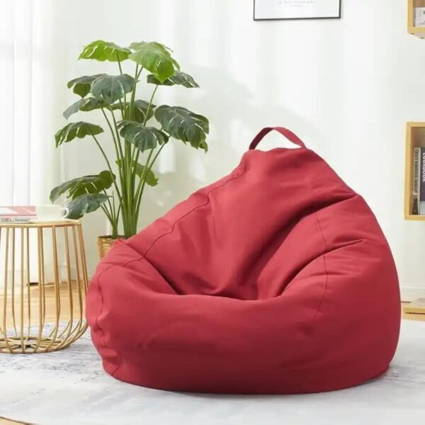 EMIRATES LIVING Bean Bag Chair | Classic Round Linen Cloth Bean Bag with Polystyrene Beads Filling (X-LARGE) (YELLOW) - Image 6
