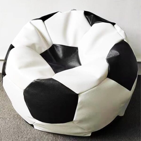 Emirates Living Soccer Bean Bag, Leather Durable Double Stitched Material Sturdy Zippers, Ideal for Teenagers Pvc Leather Large Football Bean Bag (RED & WHITE) - Image 4