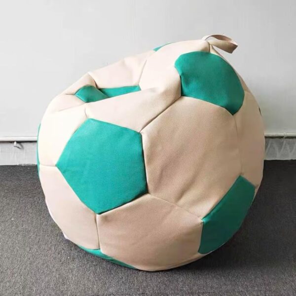 Emirates Living Soccer Bean Bag, Leather Durable Double Stitched Material Sturdy Zippers, Ideal for Teenagers Pvc Leather Large Football Bean Bag (RED & WHITE) - Image 2