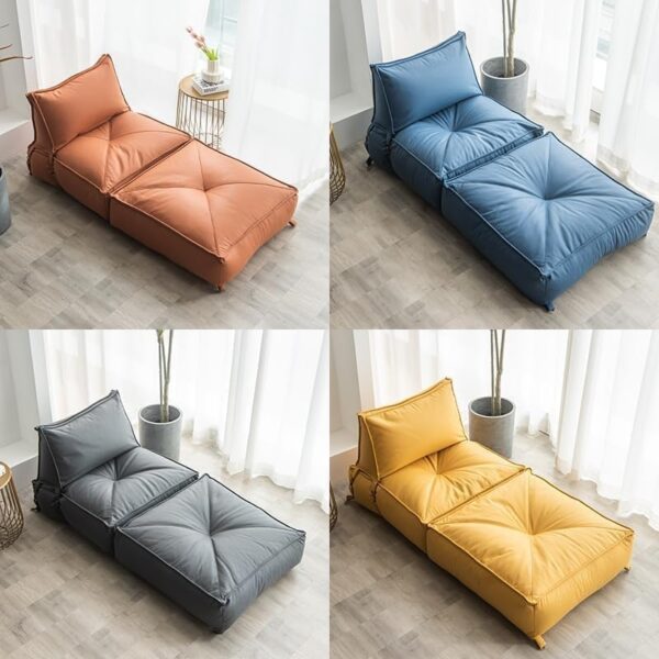 EMIRATES LIVING Bean Bag Soft and comfortable Lounger chair Living Room Furniture Bed Folding Recliner Sofa with Filler Living Room Lazy Couch Comfortable Leisure Chair Furniture (BEIGE) - Image 7