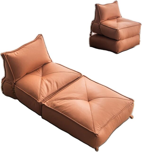 EMIRATES LIVING Bean Bag Soft and comfortable Lounger chair Living Room Furniture Bed Folding Recliner Sofa with Filler Living Room Lazy Couch Comfortable Leisure Chair Furniture (BROWN)