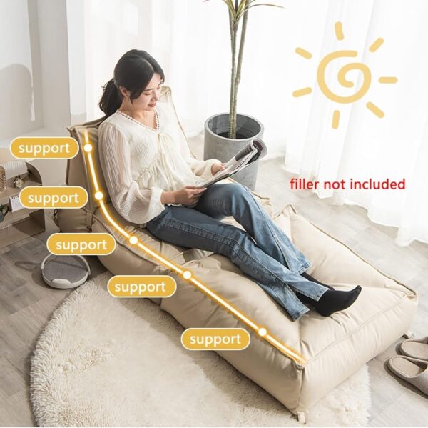 EMIRATES LIVING Bean Bag Soft and comfortable Lounger chair Living Room Furniture Bed Folding Recliner Sofa with Filler Living Room Lazy Couch Comfortable Leisure Chair Furniture (BROWN) - Image 4
