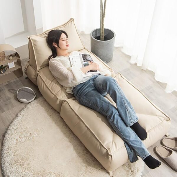 EMIRATES LIVING Bean Bag Soft and comfortable Lounger chair Living Room Furniture Bed Folding Recliner Sofa with Filler Living Room Lazy Couch Comfortable Leisure Chair Furniture (BROWN) - Image 8