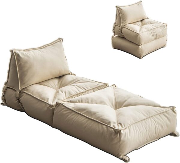 EMIRATES LIVING Bean Bag Soft and comfortable Lounger chair Living Room Furniture Bed Folding Recliner Sofa with Filler Living Room Lazy Couch Comfortable Leisure Chair Furniture (BROWN) - Image 11