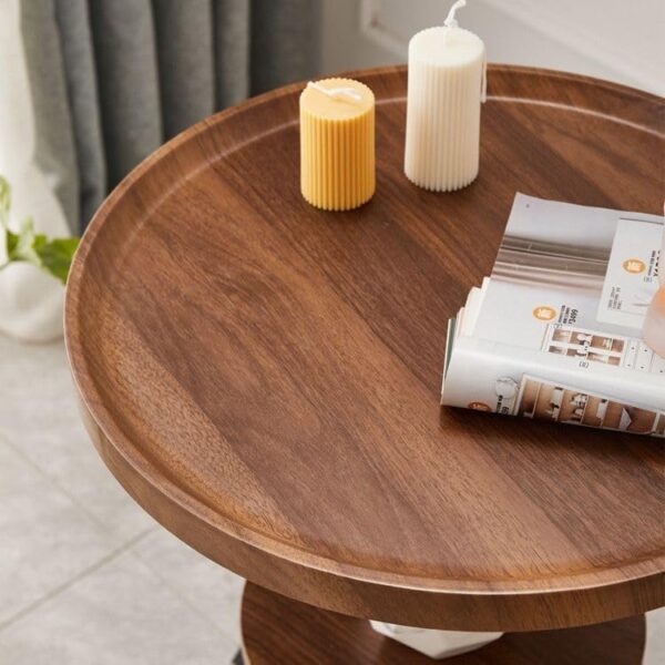 Emirates Living Small Tableside Coffee Table 2 Tier Sofa Table Easy to Assemble Snack Table Round Night stand Metal Frame - Image 8