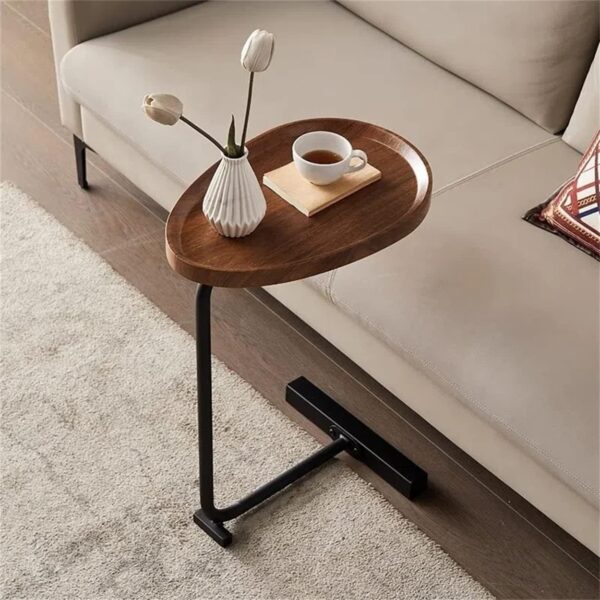 Emirates Living C-Shaped End Table,C Table for Couch,Coffee End Table,Sofa Snack Side Side Tables,with Metal Frame, Industrial, for Living Room,Bedroom
