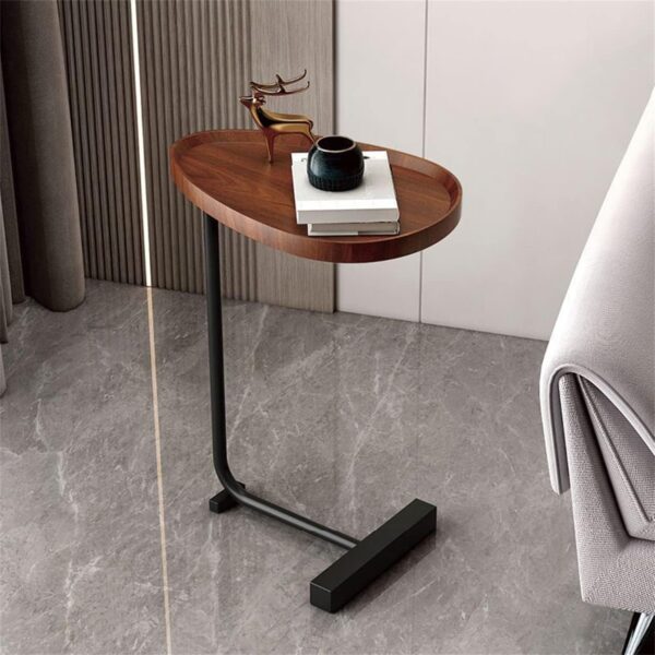 Emirates Living C-Shaped End Table,C Table for Couch,Coffee End Table,Sofa Snack Side Side Tables,with Metal Frame, Industrial, for Living Room,Bedroom - Image 5