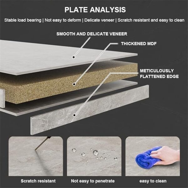 Emirates Living Small household size of the coffee table simple modern coffee table living room home light luxury creative square coffee table - Image 4