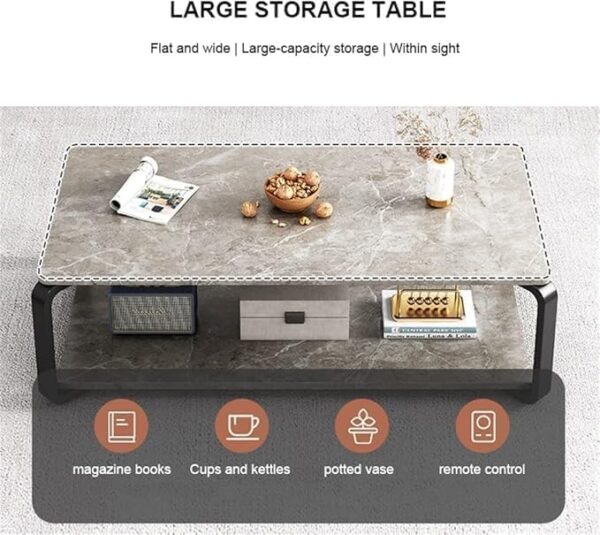 Emirates Living Small household size of the coffee table simple modern coffee table living room home light luxury creative square coffee table - Image 7