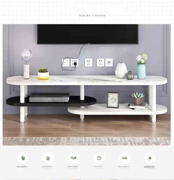 Emirates Living Double Layer Storage Console Table, Modern Simplicity TV Cabinet, Multifunction Wall Console Table - Image 2