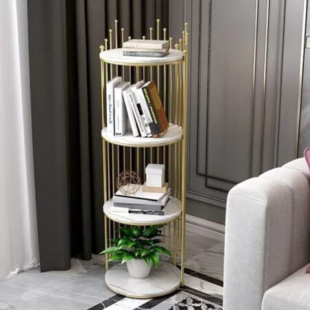 Emirates Living Corner Shelf Corner Shelves Corner Rack Freestanding 4-Tier Metal Corner Shelf Corner Bookshelf Display Rack Storage