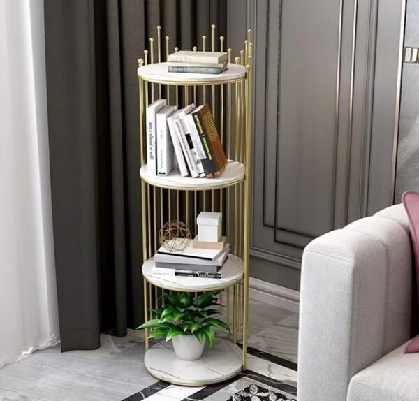Emirates Living Corner Shelf Corner Shelves Corner Rack Freestanding 4-Tier Metal Corner Shelf Corner Bookshelf Display Rack Storage
