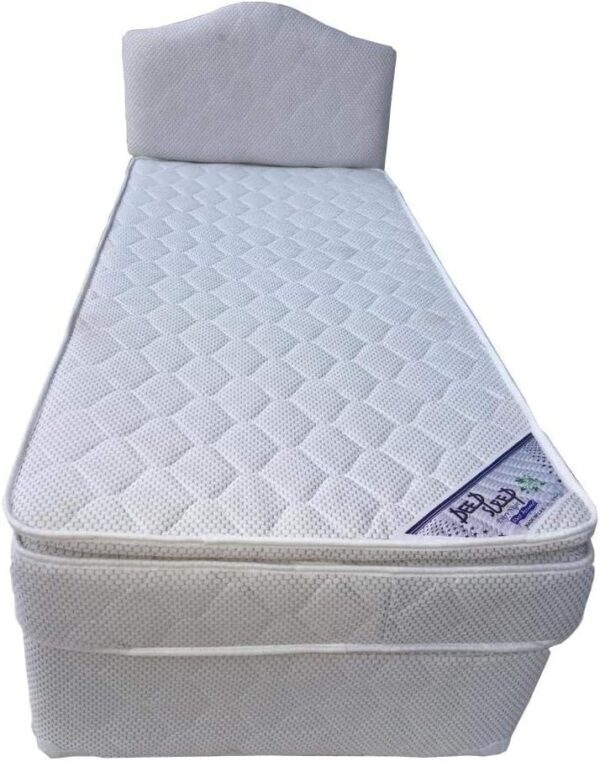Emirates Living Devan Bed With Headboard With Spring Pillow Top Mattress (Double - W 120 x L 190 x H 25 cm) - Image 4