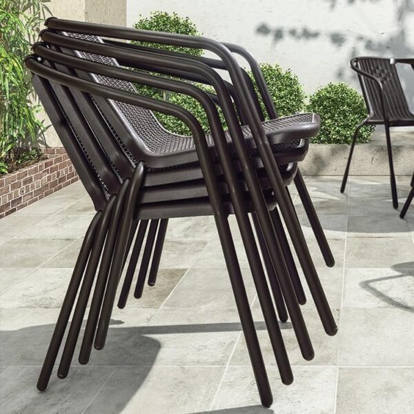 Emirates Living Garden Dining Set 5 Piece Outdoor Furniture Patio Dining Table and Chair Balcony Dinner Table Dinner Chair Poly Rattan Anthracite & Grey - Image 6