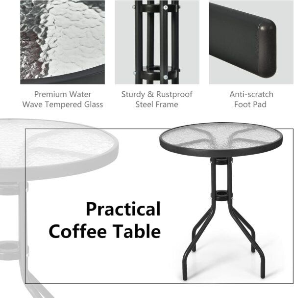 Emirates Living Outdoor Patio Bistro Set – 2 Wicker Chairs & Round Table – Perfectly Crafted for Small Spaces, Cozy Outdoor Dining, and Stylish Relaxation - Image 3