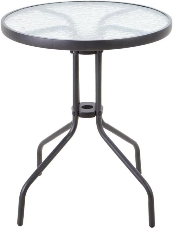 Emirates Living Garden Dining Set 3 Piece (2 Chair and 1 Table) Outdoor Furniture Patio Dining Table and Chair Balcony Dinner Table Dinner Chair Poly Rattan Anthracite & BLACK - Image 4