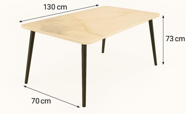 Emirates Living 4-Seater Ceramic Dining Set | Rectangular Table with Metal Legs & 4 Cushioned Chairs | Scratch-Resistant, Easy-to-Clean, Compact Dining Furniture for Homes & Apartments - Image 9