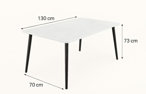 Emirates Living 4-Seater Ceramic Dining Set | Rectangular Table with Metal Legs & 4 Cushioned Chairs | Scratch-Resistant, Easy-to-Clean, Compact Dining Furniture for Homes & Apartments - Image 14