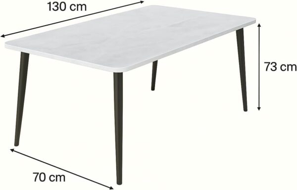Emirates Living 4-Seater Ceramic Dining Set | Rectangular Table with Metal Legs & 4 Cushioned Chairs | Scratch-Resistant, Easy-to-Clean, Compact Dining Furniture for Homes & Apartments - Image 3