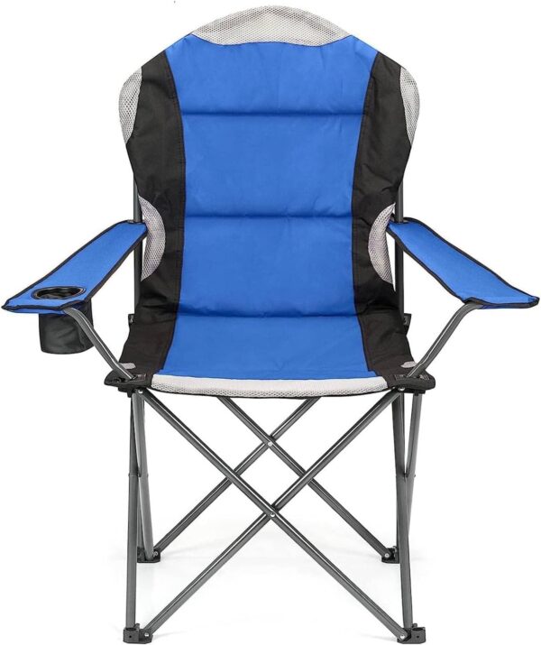 Emirates Living Folding Camping Chairs Heavy Duty Luxury Padded with Cup Holder High1 Chair (BLACK & BLUE) - Image 6