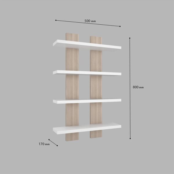 Emirates Living Shelf 50 x 17 x 80 cm (Bianco, Cordoba) - Image 3