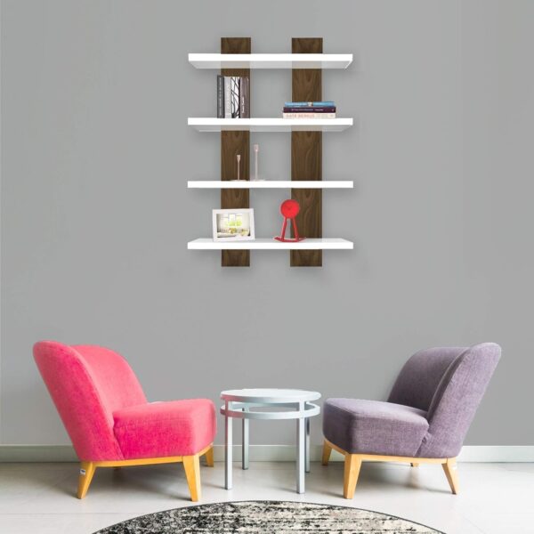 Emirates Living Shelf 50 x 17 x 80 cm (Bianco, Noce)