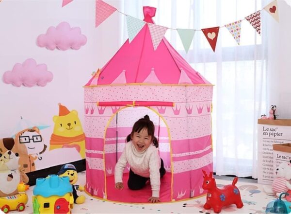 Emirates Living Princess Castle Play Tent Conveniently Folds in To Carrying Case, This Foldable Pop Up Play Tent/House Toy for Indoor & Outdoor Use (PINK)